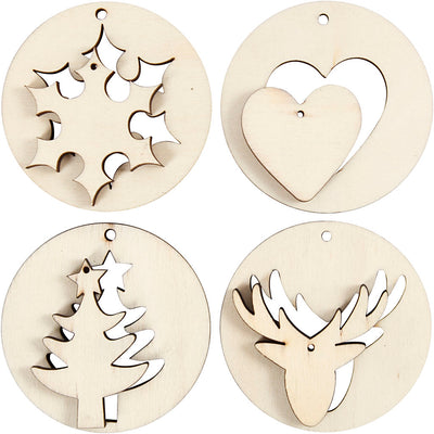 Hangers de Navidad de madera 2in1, 8st.