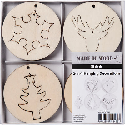 Hangers de Navidad de madera 2in1, 8st.