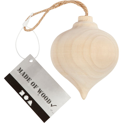 Colgante de la empresa creativ bola de navidad de madera puntiaguda