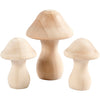 Setas de madera Creativ Company, d 3,3 + 4,5 cm, dimensiones 4,5 + 6,5 cm, 3 piezas 1 caja