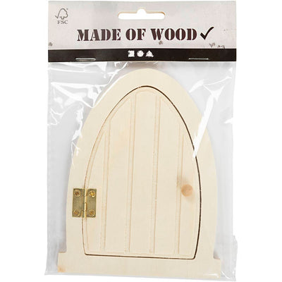 Puerta de miniatura de madera de Creativ Company con bisagras, 13x10 cm