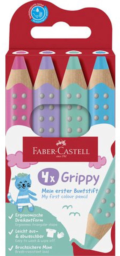 Faber-Castell Matita Colorata Faber Castell Grippy XXL Jumbo Astuccio in Cartone 4 Pezzi Pastello - FC-110702