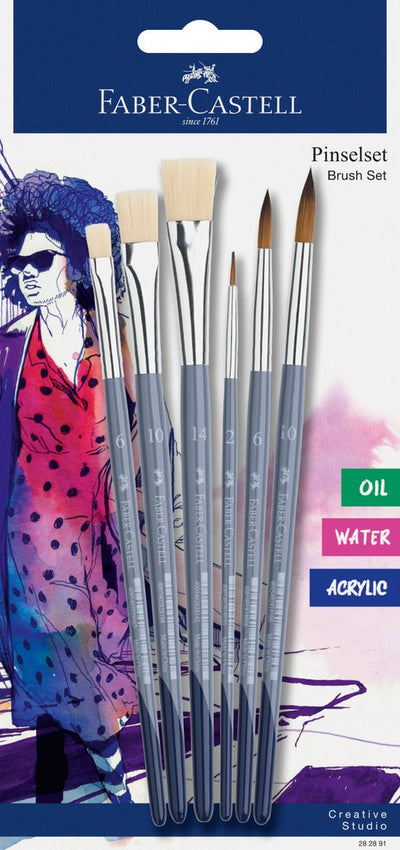 Set pennelli Faber-castell - piatti (6,10,14) - tondi (2, 6,10) - fc-282891