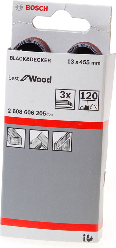 Bosch 3 pneumatici 13x457 miglior legno+vernice, 120