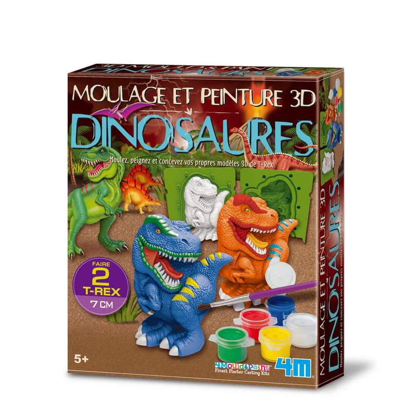 4 m di gesso in gesso e dipinto di dinosauri 3D