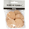 Botones de madera Creativ company, d 40 mm, espesor 6 mm, 10 piezas 1 caja