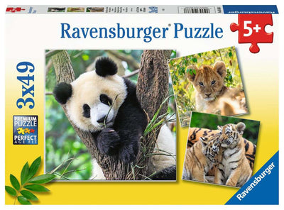 Ravensburger - Puzzle Panda Tiger y Lion 3x49st.