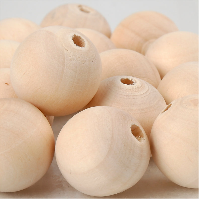 Cuenta de madera Creativ company, d 20 mm, medida de agujero 4 mm, 14 piezas 1 caja