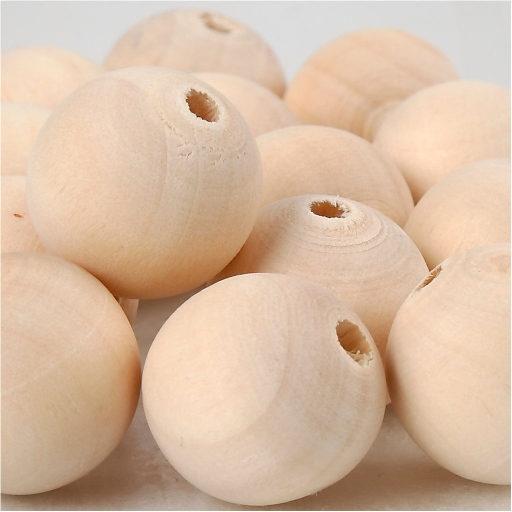 Cuenta de madera Creativ company, d 20 mm, medida de agujero 4 mm, 14 piezas 1 caja