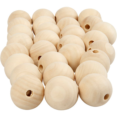 Perlina di legno Creativ Company, d 25 mm, misura del foro 4,5 mm, 100 pezzi 1 scatola
