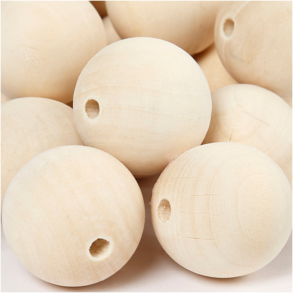 Perlina in legno Creativ Company, d 35 mm, misura del foro 6 mm, 50 pezzi 1 scatola