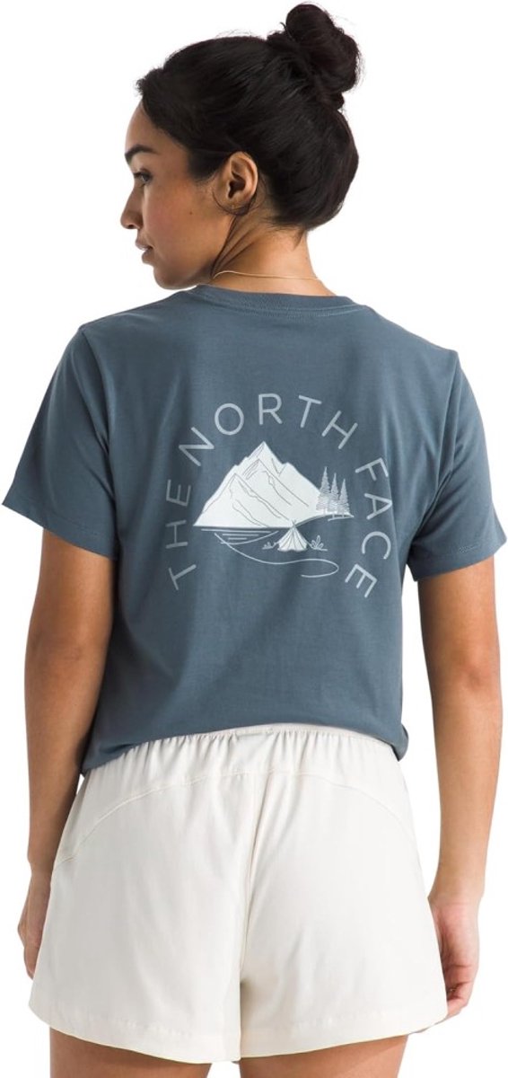 Camiseta outdoor para mujer The North Face W Monte Regular tee-graphic de manga corta - gris granito