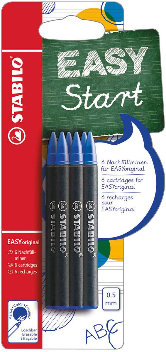 Ricariche Stabilo easyoriginal medio blu - 6 pz.