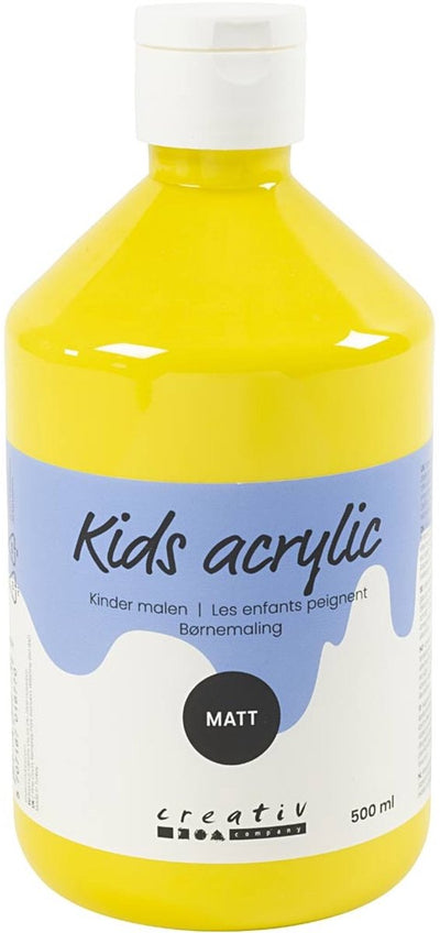 Creativ company acrylic paint matt, primary yellow, 500 ml 1 bottle