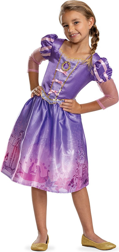 Travestimento da principessa Disney - Tangled, classico dei libri di fiabe di Rapunzel, taglia M (7-8 anni), ragazze