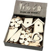 Decorazioni in legno Creative Company, misura 6,5-21,5 cm, spessore 5 mm, 100 pezzi 1 scatola