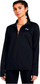 Sudadera deportiva para mujer Under Armour tech 1 2 zip solid blk - negro - blanco
