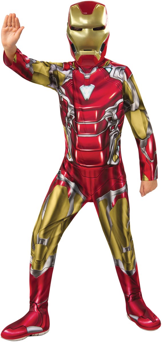 Rubies - iron - man - iron - man kind - rood, goud, zilver - maat 128 - carnavalskleding - verkleedkleding