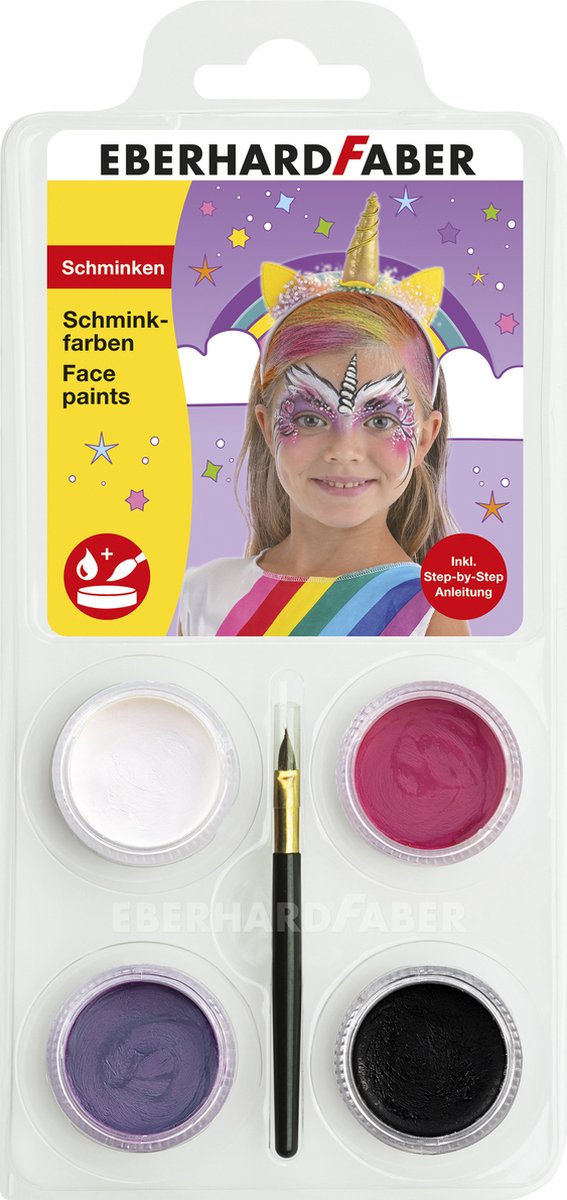 Set truccabimbi Eberhard faber - unicorno - bianco, rosa, viola, nero - ef-579023