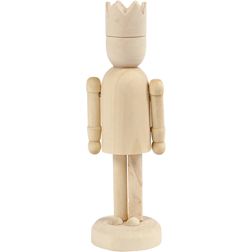 Figura di legno della compagnia creativa con corona, 13 cm