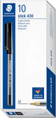 Bolígrafo Staedtler 430 mediano negro por 10 piezas