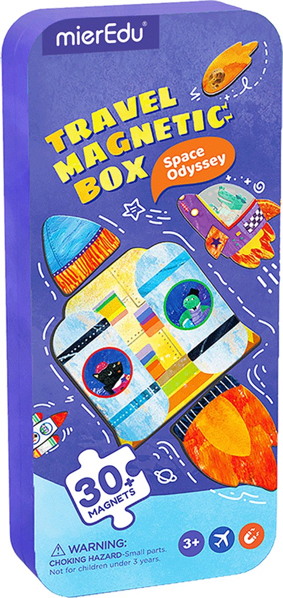 Mieredu magnetische puzzeldoos - space odyssey - bevat 2 scènes - meer dan 30 magneten - 3 jaar