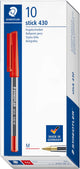 Penna a sfera Staedtler 430 media rossa |penne | set di penne | 10 pezzi