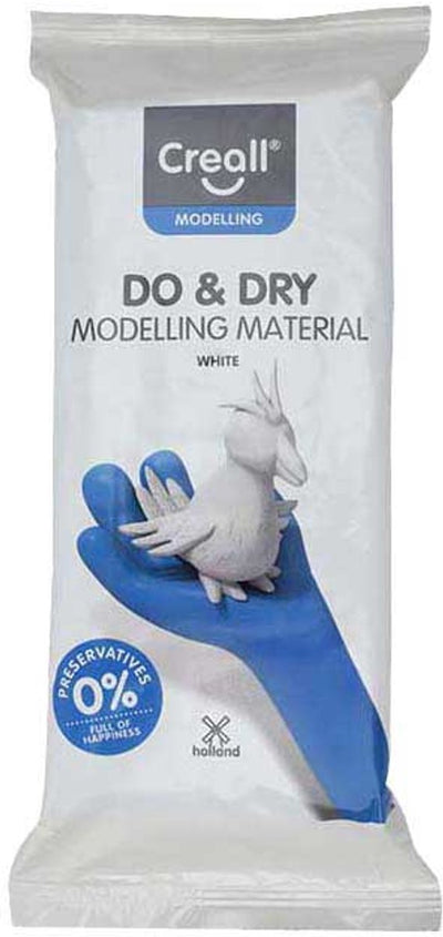Creall si asciuga | Argilla essiccante all'aria colore bianco | 1x1000 g | prodotto in Olanda | morbido e pronto all'uso | prodotto in Olanda | artigianato per bambini, scuola, hobby, fai da te e progetti creativi
