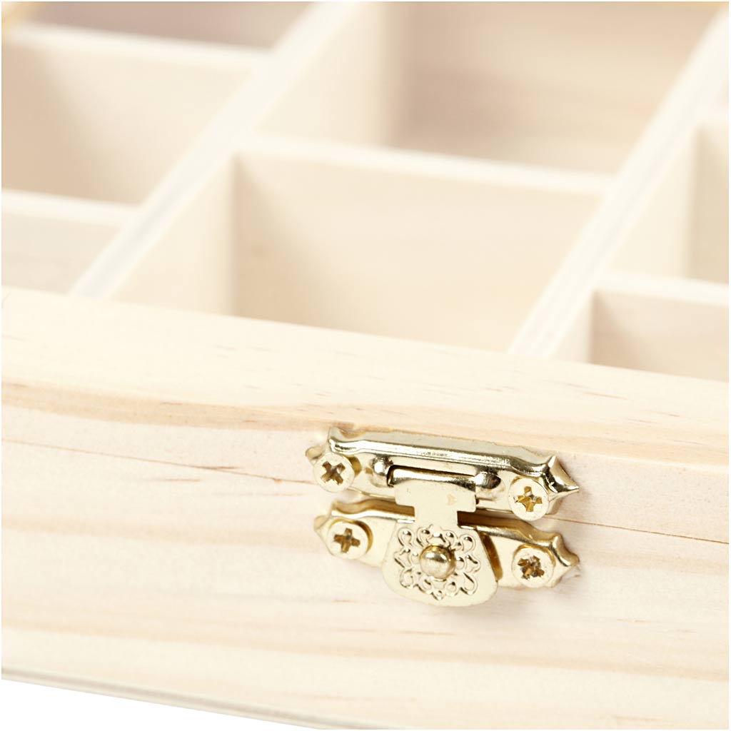 Creative Company Wooden Box con coperchio in vetro e 10 scomparti