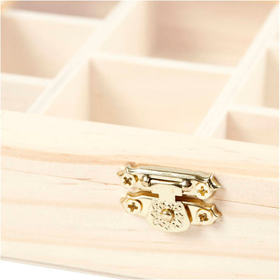 Caja de madera de Creativ Company con tapa de vidrio y 10 compartimentos