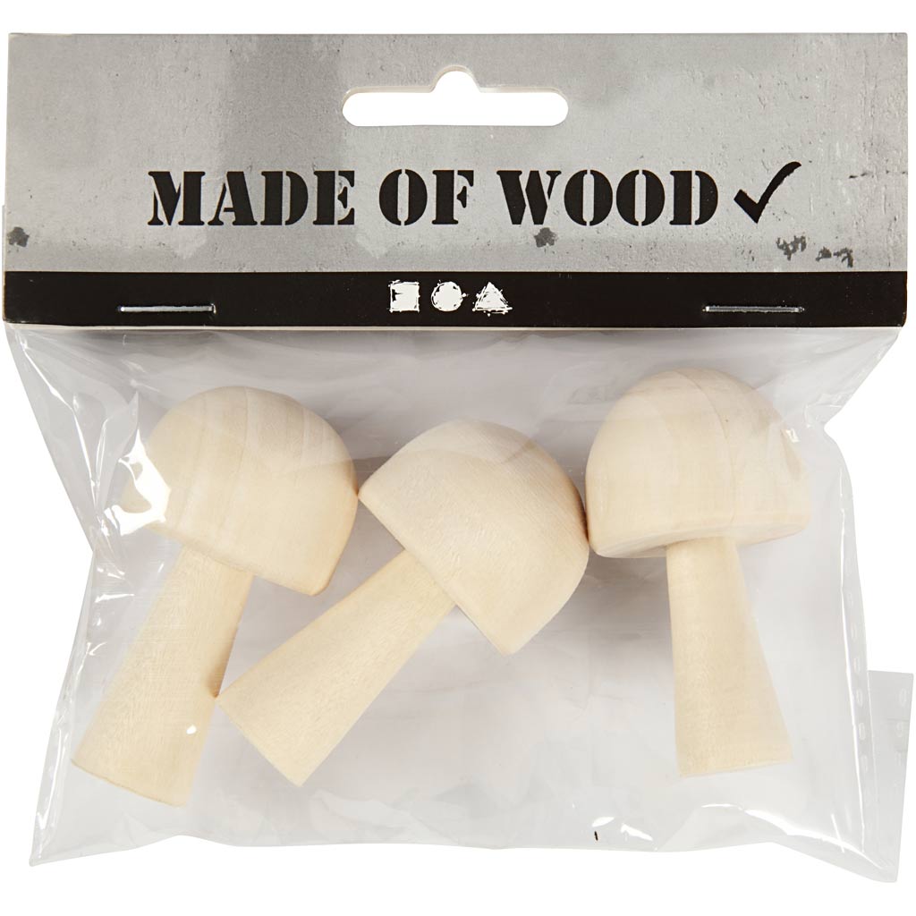 Creativ Company Wooden Mushroom, 3er.