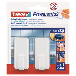 Tesa adhesive hooks with white power strips