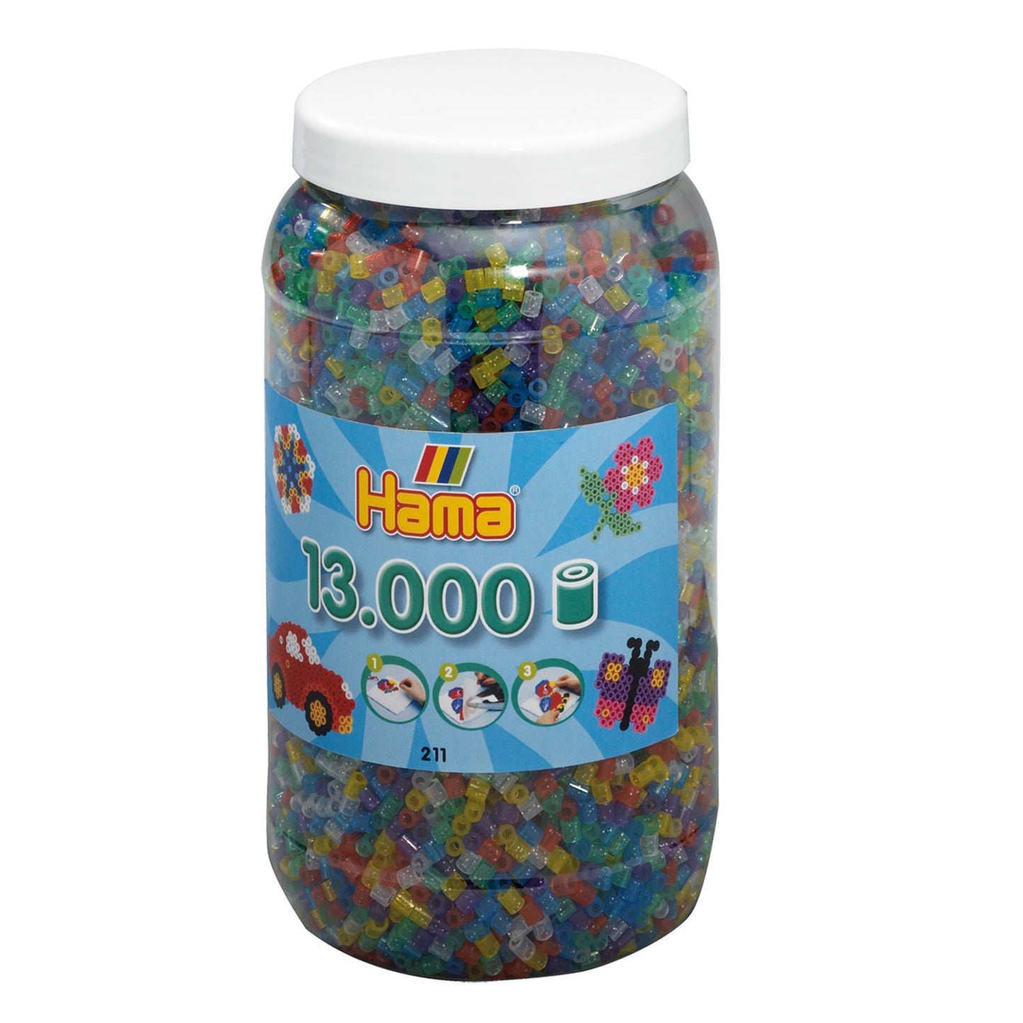 Perle di ferro Hama in Pot Glittermix (054), 13.000 °.