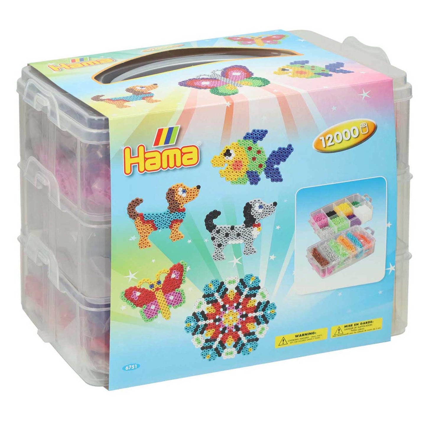 Bead de planchado de Hama Juego en el contenedor de clasificación, 12,000.