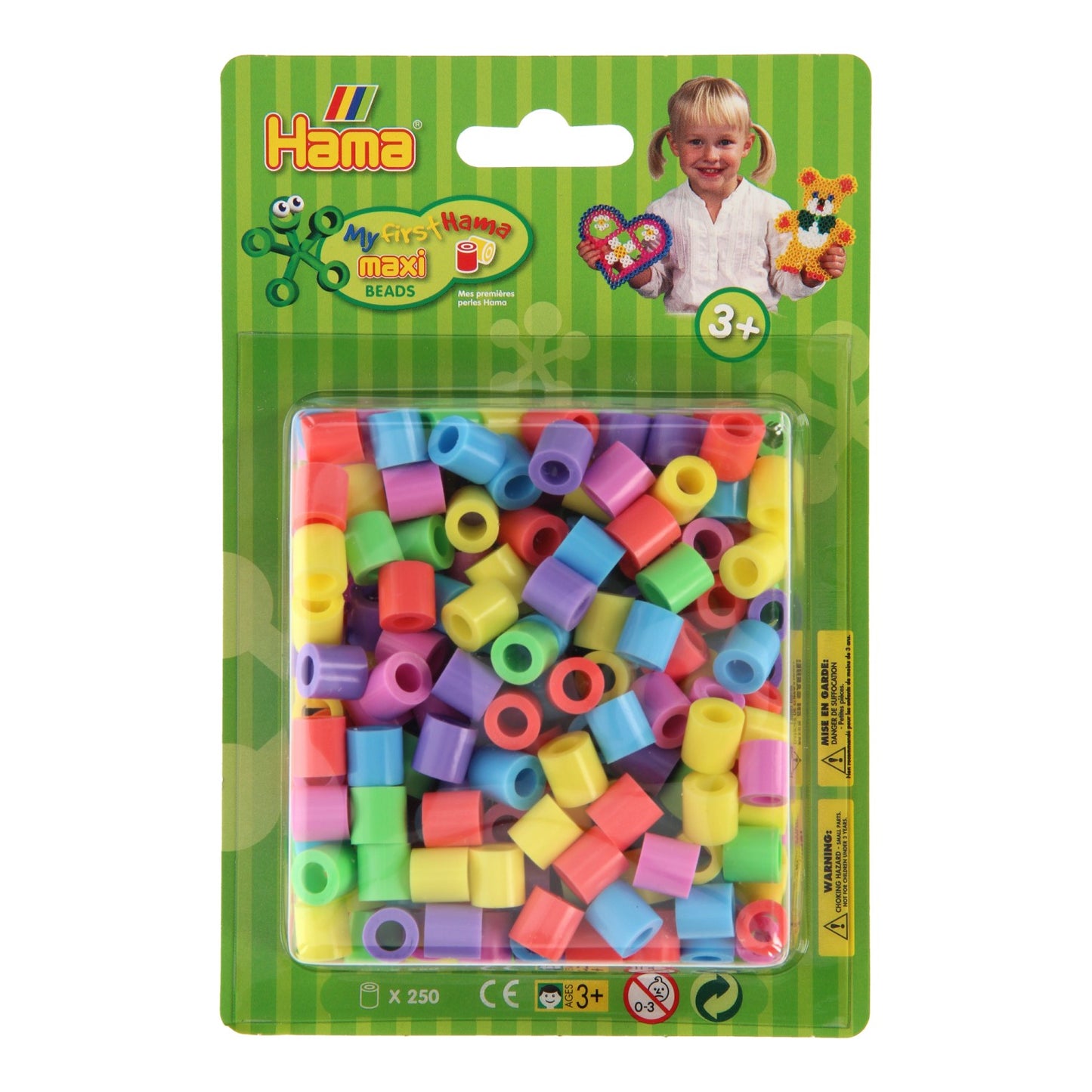 Hama strijkkralen maxi pastel mix (50), 250st.