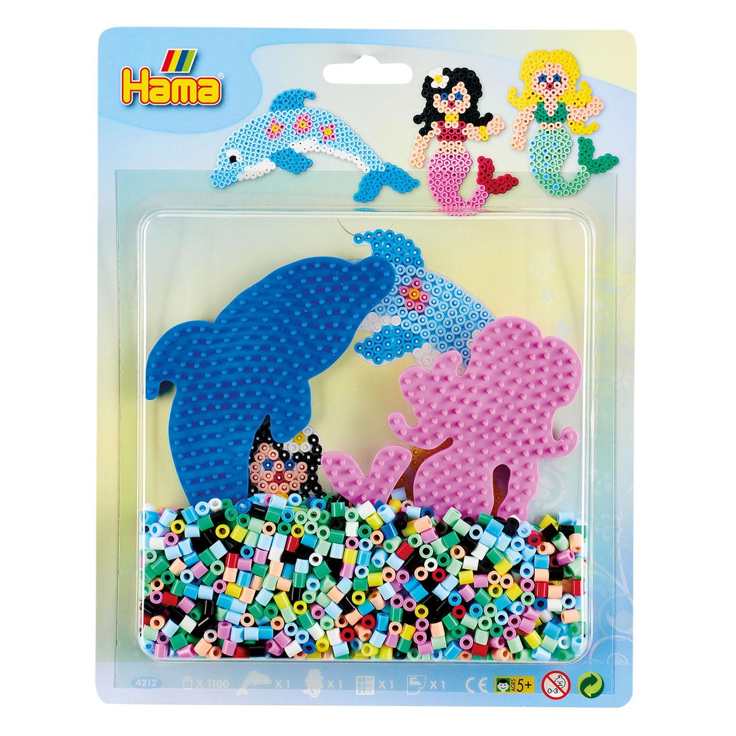 Hama Ironing Bead Set Mermaids con Dolphin, 1100st.