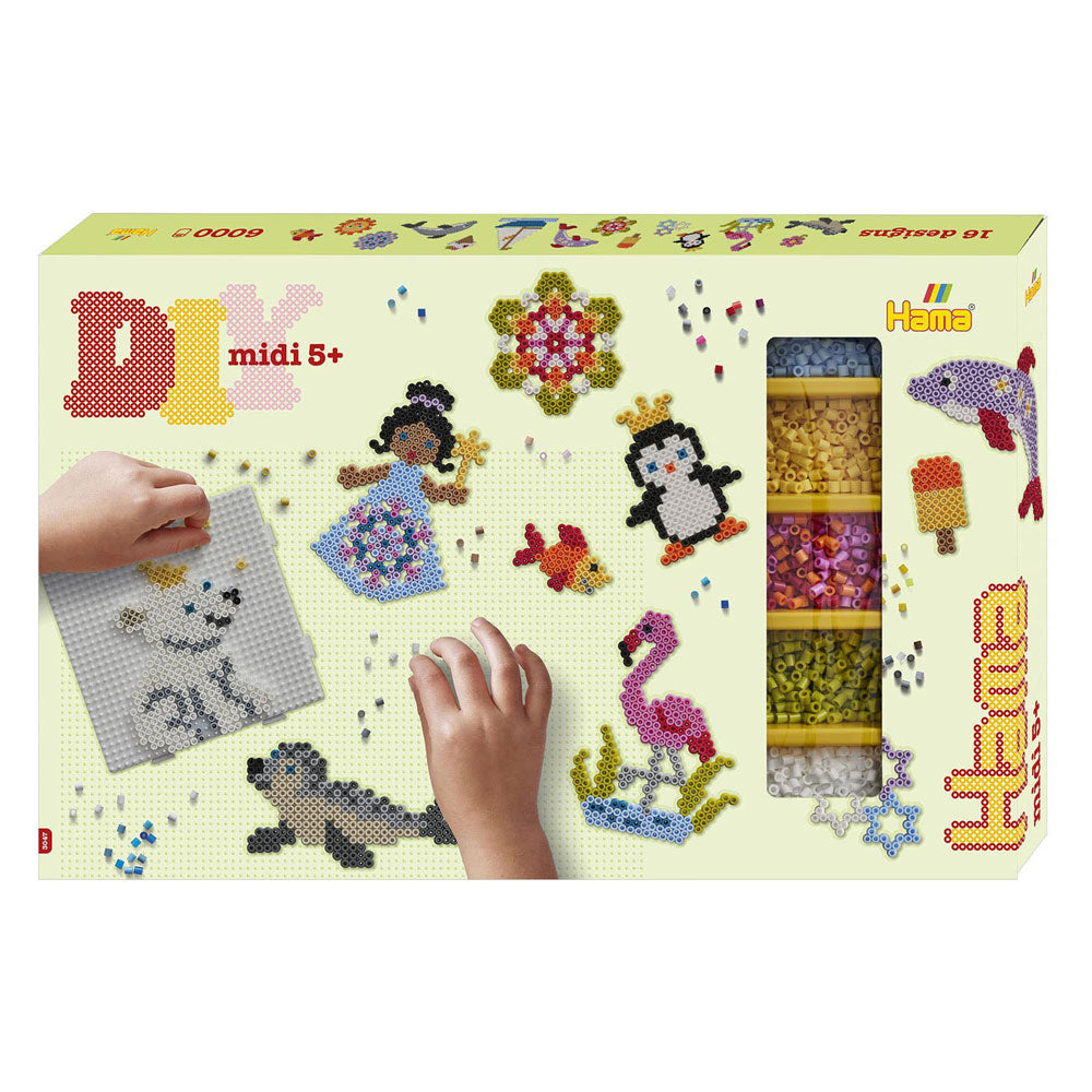 Hama stijkkralen midi mega gift box 6000 stuks