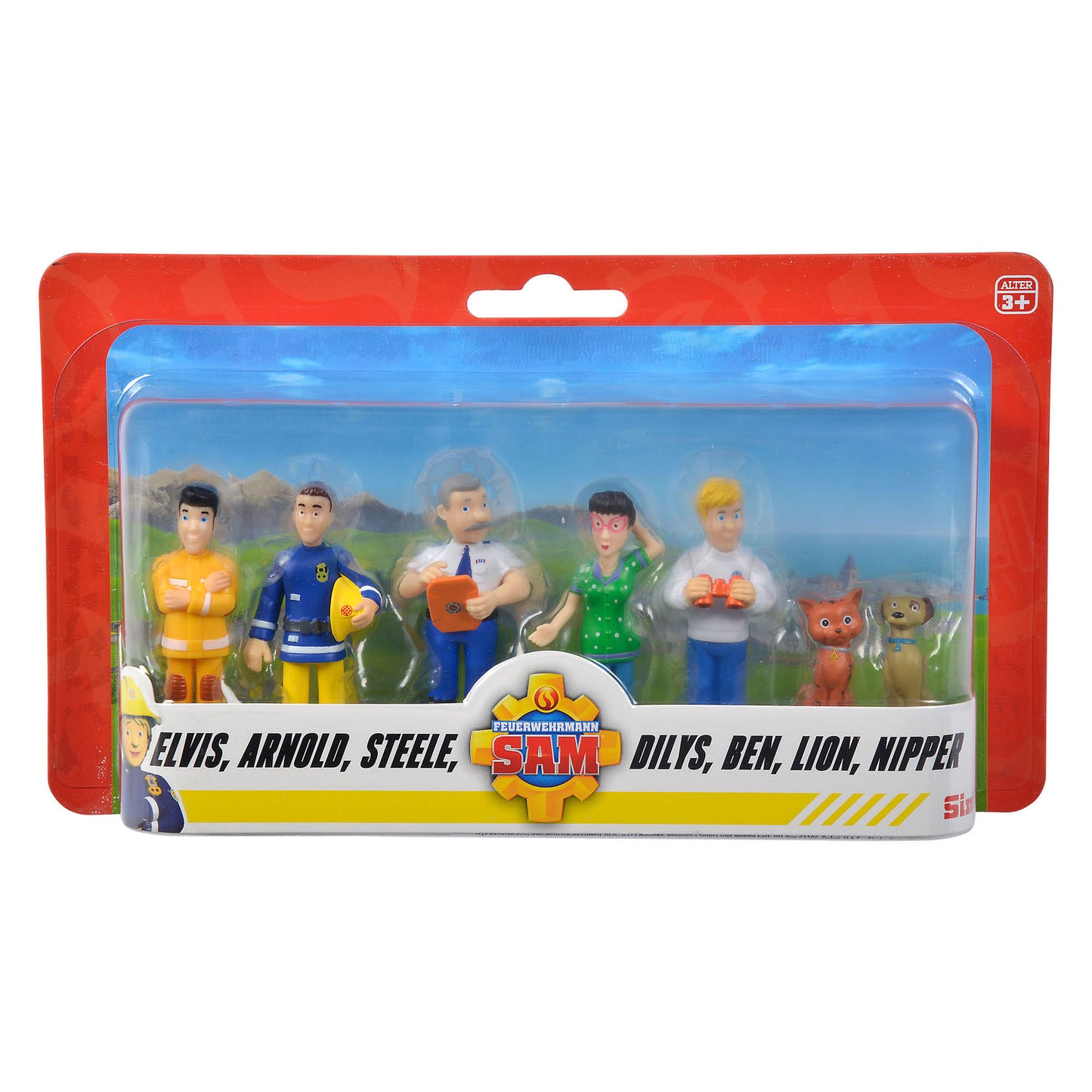 Fireman Simba Sam Play Figure con 2 cani set, 7st.