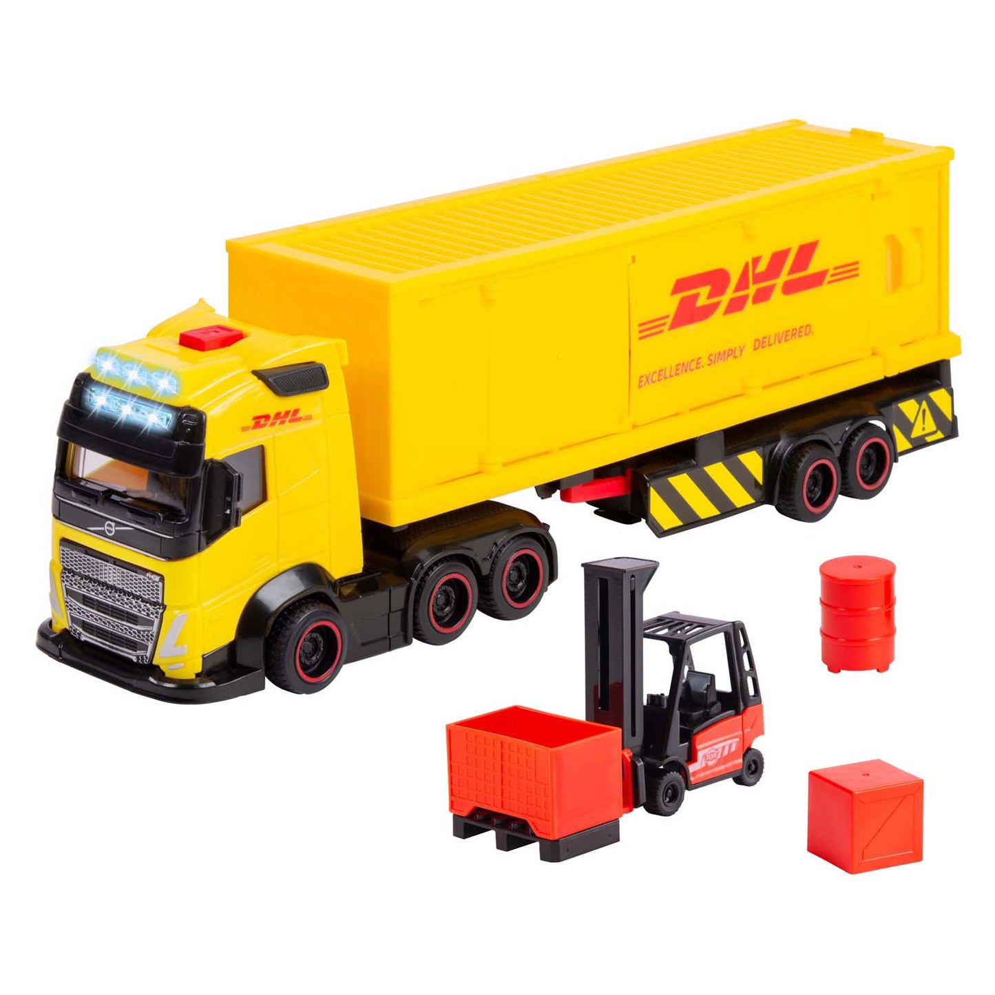 Dickie DHL set con camión y camión de carretillas elevadoras