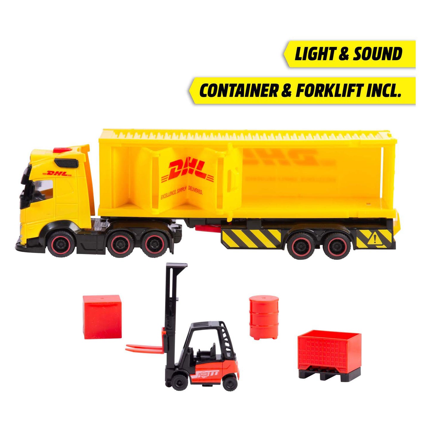 Dickie DHL set con camión y camión de carretillas elevadoras