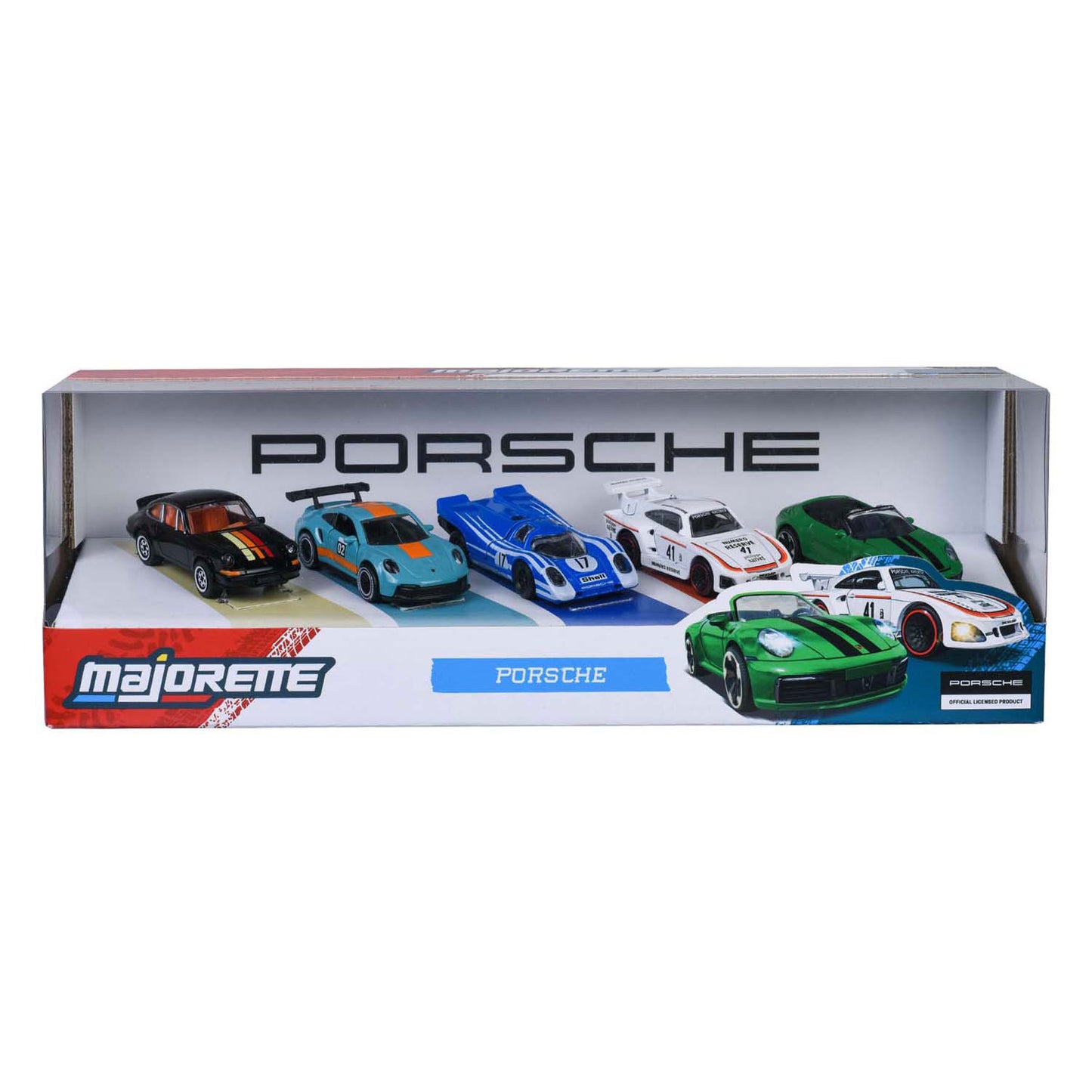 Set Majorette Porsche, 5 pezzi.