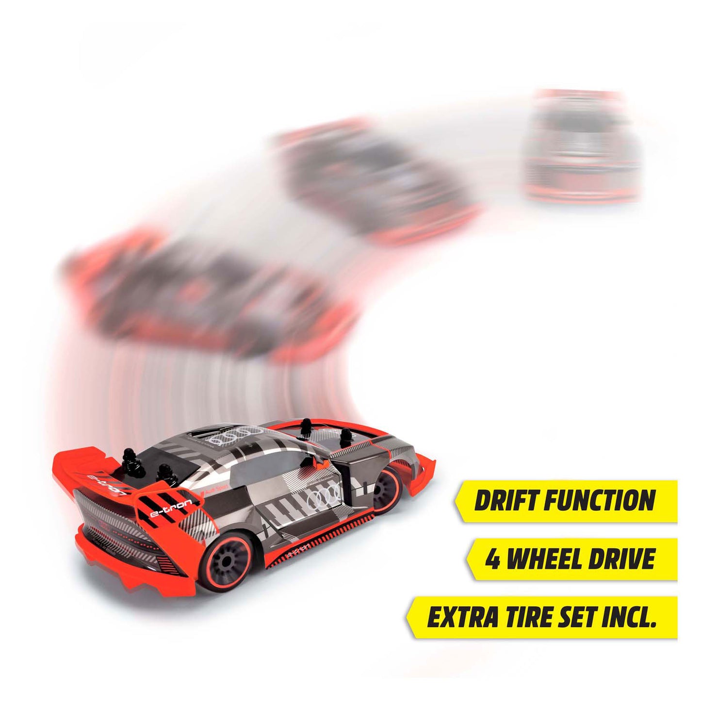 Dickie rc audi s1 e-tron quattro drift car, rtr