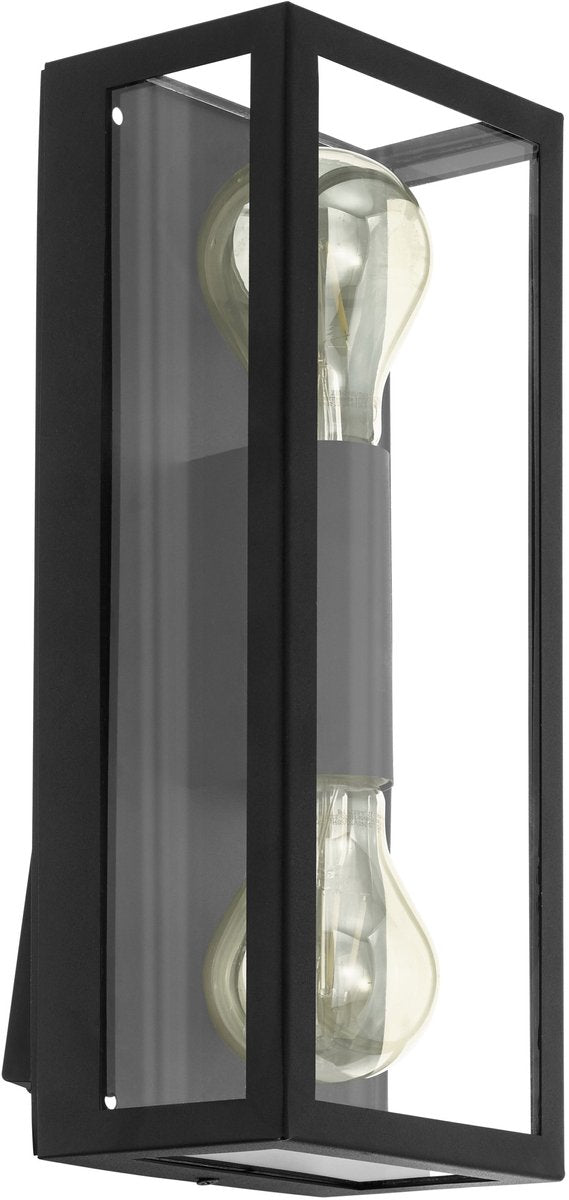 Lampada da parete per esterno Eglo alamonte 1 - e27 - 38 cm - nero