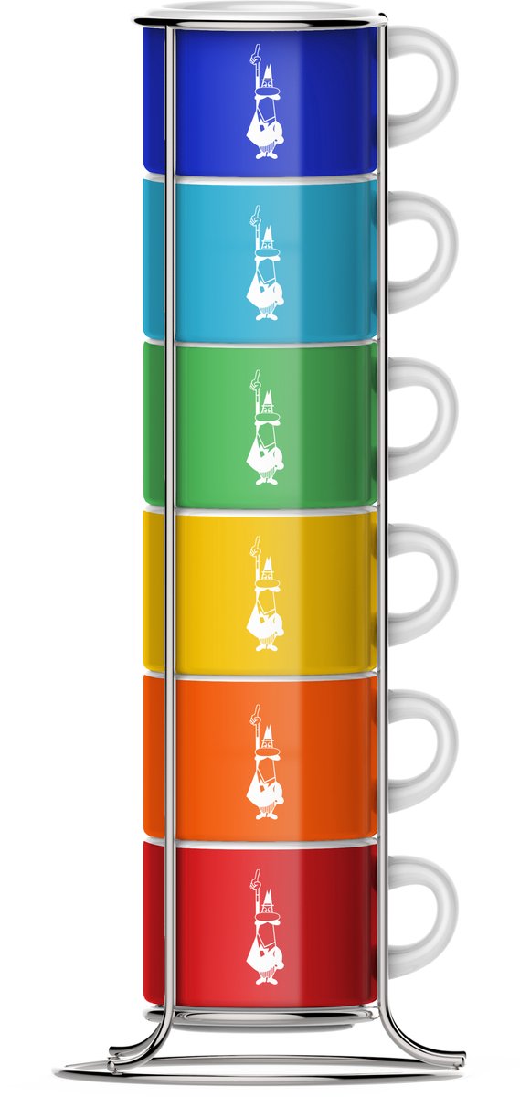 Bialetti impilabili di colori tazas de espresso con rejilla 6 piezas