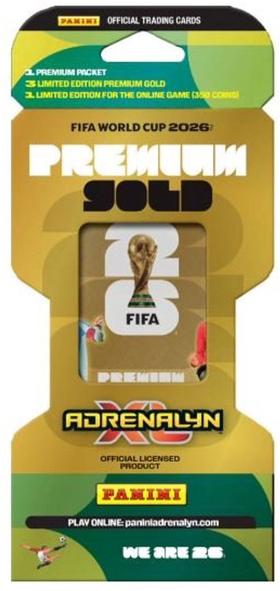Panini – adrenalyn xl premium or – verzamelkaartenpakket – fifa 2026
