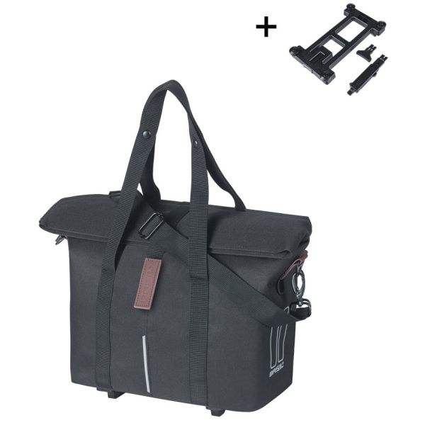 Basil Fietshandtas City Mik 8 - 11 litros 19 x 30 x 26 cm - negro