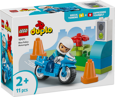 Lego 10471 duplo town blue police motorcycle | 2 pcs