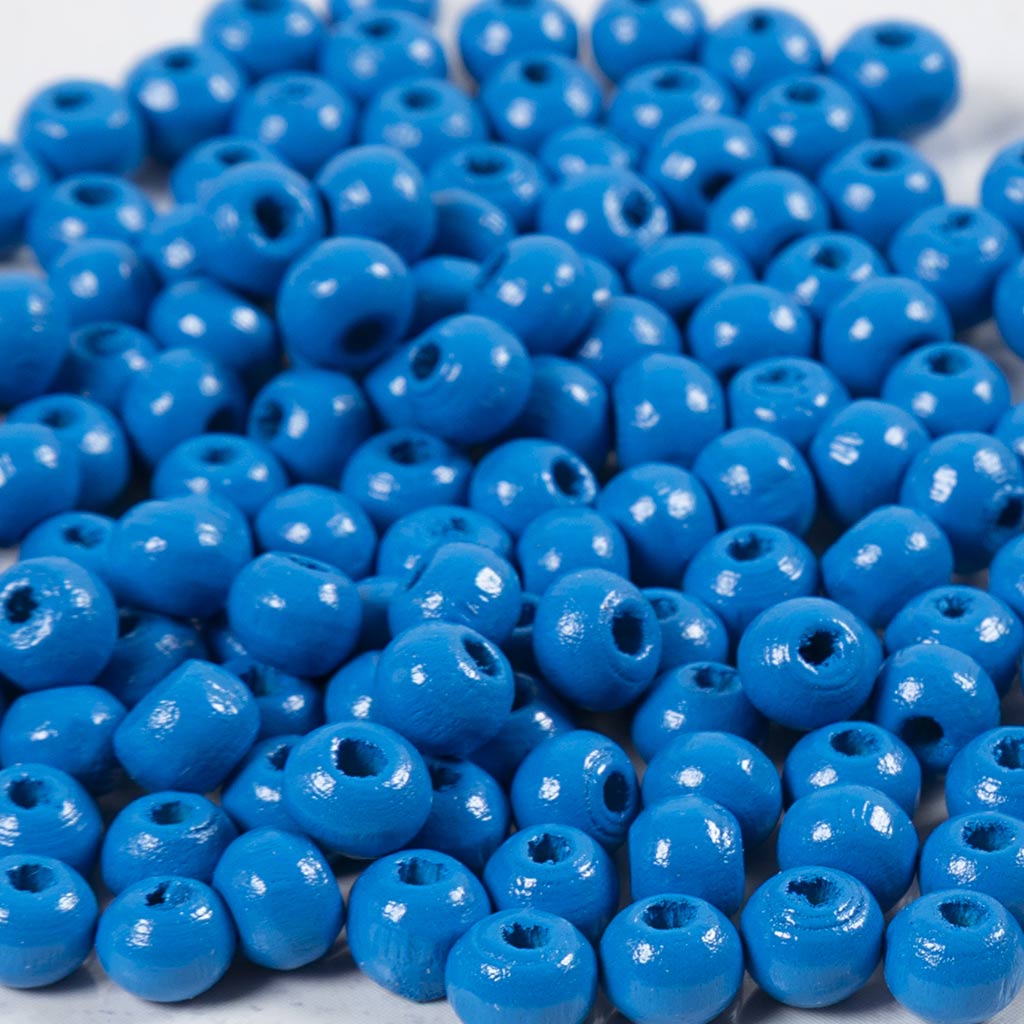 Creative Company Wooden Beads Blue, 150st.