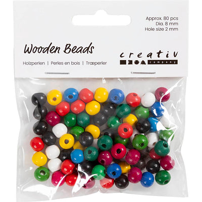 Creative Company Wooden Beads Colours, 150st.