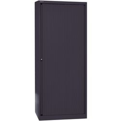 Armadio con ante a rulli alto in acciaio 80x43x198 cm nero 4 ripiani